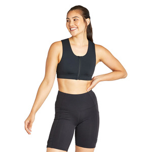 Women's Customized Fitness Logo Design Breathable Running Sports Padded <b>Bra</b> Medium Support <b>Racerback</b> 100% Nylon Yoga Vest Tank - Product Image 1
