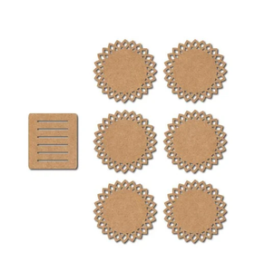 Posavasos de MDF más vendidos, personalizados con diseño de flores, con soporte, a precio económico. - Product Image 1