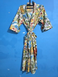 White Kimono Cotton Bathrobe Women's Summer Open Front Sleepwear <b>Robe</b> <b>Beach</b> Wear Dress - Product Image 6