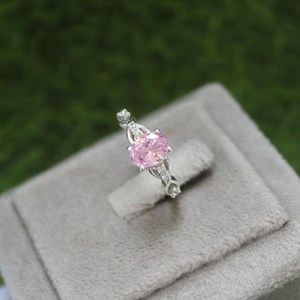 Anillo de Compromiso Vintage de Plata de Ley 925 Chapado en Oro de 18K con Zafiro Rosa de Corte Ovalado Certificado por IGI, Piedra de Nacimiento de Septiembre - Product Image 3