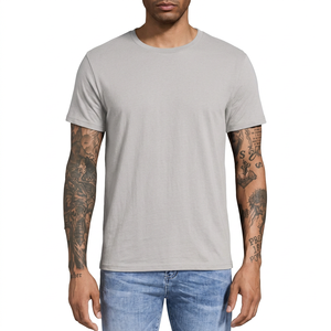 Camiseta de Manga Corta para Hombre, Cuello Redondo, Color Sólido, Lisa, Corte Regular, Informal, Tejido de Punto, Serigrafiada, Ecológica, de Secado Rápido, Algodón Jersey - Product Image 5