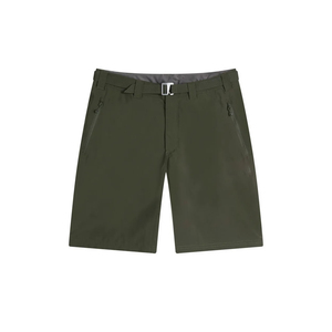 <b>Mens</b> Olive Green Quick Dry <b>Bermuda</b> <b>Shorts</b> Mid Rise Zipper Fly Casual Woven Fabric Solid Color Pockets - Product Image 1