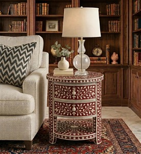 Table d'appoint florale moderne en os incrusté de haute qualité, mobilier de maison multifonctionnel pour chambre et salon, forme personnalisable - Product Image 1