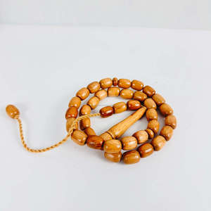 Tasbih de prière en perles de bois naturel poli, écologique et de haute qualité, fait main, chapelet islamique pour le Dhikr quotidien musulman - Product Image 6