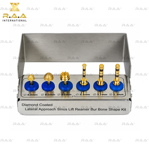 Kit de Implantes Dentales de 6 Piezas de Calidad Premium con Fresas de Elevación de Seno de Abordaje Lateral Recubiertas de Diamante y Fresas para Hueso Recubiertas de Oro - Product Image 3