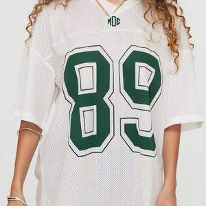 Maillot de football américain surdimensionné en maille pour femme, style USA, vente en gros, sublimation, robe respirante en polyester, tenue d'équipe, OEM, en vrac - Product Image 5