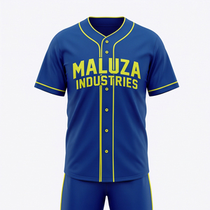 Uniformes de Béisbol Personalizados para Adultos, Transpirables, de Tela de Poliéster que Absorbe la Humedad, Cosidos, Precio de Fábrica, Protección UV Frontal - Product Image 1