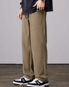 Pantalon de costume homme en coton léger, taille mi-haute, coupe droite évasée, style business décontracté, avec braguette zippée, pour l'automne - Product Image 5