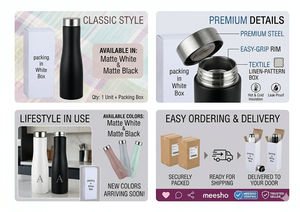 Botella de Agua de Acero de Doble Pared con Impresión Personalizada - Producto Promocional de Oficina para Acción de Gracias y Día de la Madre - Product Image 3