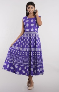 Jaipuri Kurtis Wholesale Cotton Women Maxi Casual <b>Dresses</b> Lace <b>Vintage</b> Natural ODM Service Nonwoven Adults Print Washable <b>Summer</b> - Product Image 2