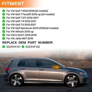 2PCS Clignotants de rétroviseur pour VW <span class=keywords><strong>Golf</strong></span> GTI 7 MK7 7.<span class=keywords><strong>5</strong></span> R Sportsvan Touran Jetta, <span class=keywords><strong>feux</strong></span> de signalisation dynamiques à LED séquentiels pour ailes latérales - Product Image 4