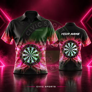 Vêtements de sport d'équipe personnalisés, maillots de fléchettes, uniformes d'équipe de bowling et de fléchettes, chemises personnalisées avec logo imprimé par transfert thermique - Product Image 1