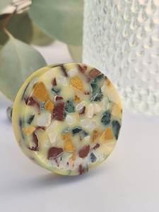 Bouton de meuble rond décoratif en résine époxy terrazzo fait main de luxe, poignée de tiroir moderne, poignée de porte de meuble - Product Image 3