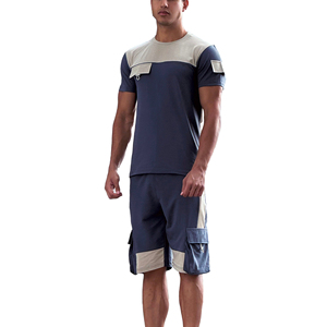 Men's Printed Cotton T Shirt And Shorts <b>Set</b> Comfortable Casual Summer Sportswear Two Piece Running Fitness Clothing - Product Image 1