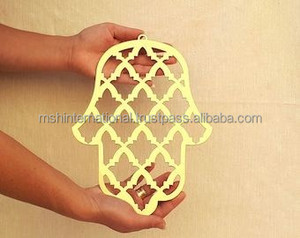 ฟาติมามือลมกระดิ่งแขวนเครื่องประดับสีฟ้าตาชั่วร้ายโลหะลมกระดิ่งกลางแจ้ง Hamsa สวนแขวนผนังตกแต่ง - Product Image 4