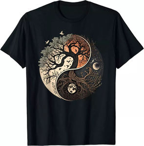 Camiseta de manga corta 100% algodón de alta calidad con diseño de Flor de la Vida, Geometría Sagrada, Yoga, para hombre, corte holgado, estampada. - Product Image 5