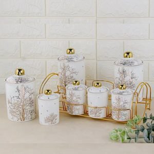 Fabricante de recipientes metálicos de diseño, contenedor hecho a mano de excelente calidad, herramientas para especias, caja de almacenamiento metálica elegante para mesa. - Product Image 1