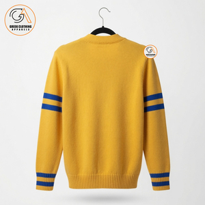เสื้อสเวตเตอร์ไหมพรมแขนยาวสีเหลืองสำหรับผู้หญิง ยี่ห้อ Sigma Gamma Rho ผ้าฝ้าย 100% ระบายอากาศได้ดี คอวี ปักลาย สไตล์ Preppy - Product Image 2