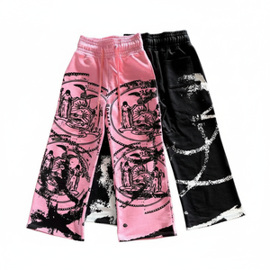 Six Trend Sports Men's Winter Street Wear Custom Screen Printed <b>Oversized</b> Wide Leg Baggy Double Waist Lightweight <b>Jogger</b> Casual - Product Image 6