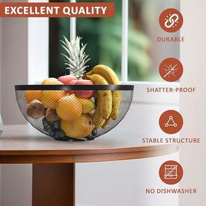 Panier de rangement en métal géométrique vintage robuste et écologique avec design ouvert pour le rangement de la cuisine - Product Image 4