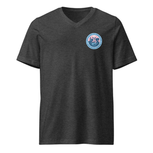 Camiseta Casual de Manga Corta con Cuello en V y Logotipo, Unisex, Estilo Minimalista, de Algodón, Cómoda, Ropa Urbana - Product Image 1