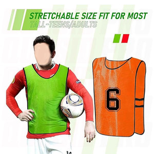Scrimmage Training Vest Reversible Numbered Team Sports Pinnies <b>Soccer</b> Practice Jerseys Lightweight Breathable Mesh Bibs - Product Image 3