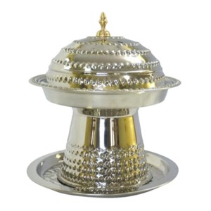 Handmade Arabic Date Bowl With Mosque Dome Luxury Plated Brass Khajoor <b>Pot</b> For Ramadan Eid Decor And Premium Wedding - Product Image 1