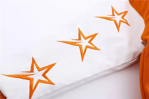 Orange White Baseball <b>Jacket</b> Men Embroidered Letter <b>Star</b> Pattern Regular Fit Lettermen <b>Jackets</b> - Product Image 3