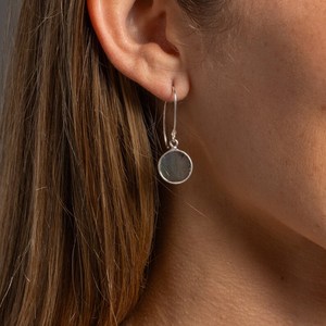 Labradorite Sterling Silver Handmade Gold Plated <b>Earrings</b> Set Wholesale Circle Pendant Matching Drop Natural Stone Certified - Product Image 3
