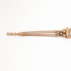 18ct Gold Rose Gold Tone <b>Crystal</b> Geometric Statement <b>Bracelet</b> for Women Luxury Multi Layer Chain Jewelry Wedding Party Gift - Product Image 2