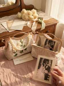 Embroidered Party Bag Custom Jewelry Gift Storage <b>Top</b> Quality Indian packaging Fashion Hand Bags for Woman & Girls - Product Image 2