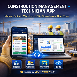 แพลตฟอร์มก่อสร้างยุคใหม่พร้อมการเชื่อมต่อแอปพลิเคชันสำหรับช่างเทคนิคและการทำงานอัตโนมัติแบบเรียลไทม์ - Product Image 1