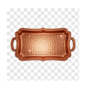 Bandeja de servir té y café de estilo indio hecha a mano para tu cocina y vajilla, con asa y textura martillada. - Product Image 1