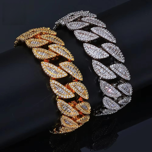 ZAWO HOUSE Luxury Chunky Cuban <b>Bracelet</b> 925 <b>Silver</b> Plated Lab Grown Brilliant Cut Diamond Link Chain Unisex - Product Image 3