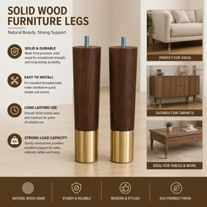 Patas de sofá de madera redondas lisas, pies de muebles de madera maciza sofisticados para sofá o cama, patas de madera maciza redondas clásicas - Product Image 3