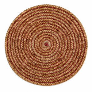 Elegante Mantel Individual de Yute Bordado a Mano con Hilo de Algodón, Diseño Bohemio Ecológico Hecho a Mano, Antideslizante, Lavable, 35cm de Diámetro, para Comedor - Product Image 1