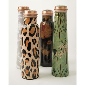Handmade Printed <b>Copper</b> Water <b>Bottle</b> Set with 2 Glasses Leak-proof Ayurvedic Pure <b>Copper</b> Vessel Yoga Gym Flask 1000ml Drinkware - Product Image 2
