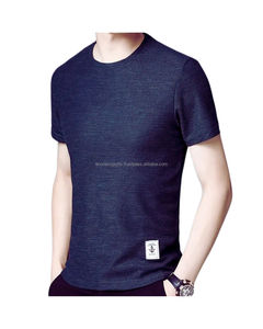 Estilo de los hombres de poliéster/algodón de punto de material de diseño bordado camiseta Formal con serigrafía patrón sólido - Product Image 4