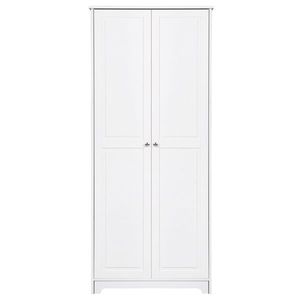 FCH White Five-Tier Double Door <b>Storage</b> Cabinet Elegant <b>Wardrobe</b> <b>Solution</b> - Product Image 5