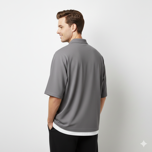 Camisetas polo para hombre OEM/ODM 100% algodón, logotipo bordado personalizado, transpirables, de alta calidad, de color sólido y manga corta. - Product Image 5