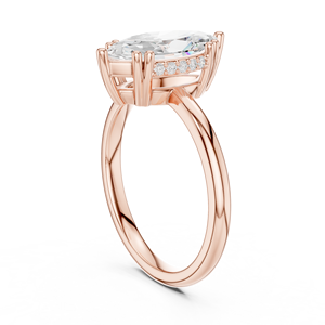 Bague de fiançailles en diamant taille marquise avec diamants latéraux cultivés en laboratoire, certifiée GIA, bijoux classiques pour femmes - Product Image 1
