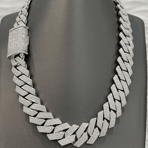 สร้อยคอผู้ชายแบบ Cuban Link ชุบทอง 14k พร้อมเพชร Lab Grown สไตล์ฮิปฮอป เหมาะสำหรับใส่ทุกวันและเป็นของขวัญ - Product Image 1