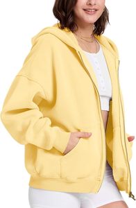 Sweat-shirts à capuche courts pour femmes en polaire, tendance, avec demi-zip et quart de zip, vêtements d'hiver avec poches - Product Image 4