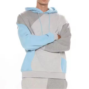 Wholesale OEM Men Plain Sweat Suits with Contrast Stripe Hooded <b>Jackets</b> Men Jogging Tracksuit with Hood - Product Image 6