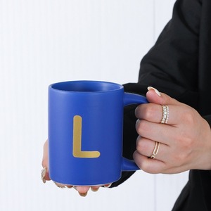 Personalized A-Z Minimalist Blue Ceramic <b>Mug</b> 400ml Custom Alphabet Smooth Underglaze Durable Microwave-safe BPA-free - Product Image 3