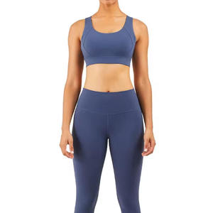 Ensemble de yoga pour femmes, taille plus, extensible dans quatre directions, écologique, 3 pièces, respirant, élasthanne/nylon, taille élastique, longueur intégrale - Product Image 3