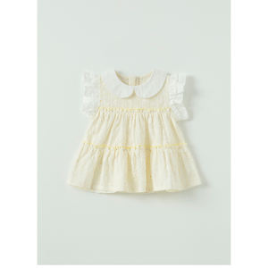 T-shirt imprimé style coréen OZKIZ pour filles, mode décontractée d'été avec col Peter Pan pour les 2-6 ans, vente en gros - Product Image 1