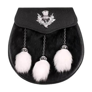 Sporran Escocés Multicolor de Cuero de Vaca con Cadena, Cinturón y Banda, Uniforme Hecho a Mano, Bolsa de Cuero para Sporran - Product Image 4