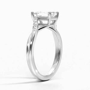 BOJ <b>Ring</b> 039 <b>Emerald</b> Cut 925 <b>Silver</b> Chamise Diamond Halo Diamond <b>Ring</b> 2ct D Color VVS1 Moissanite GRA Certified Low Price <b>Ring</b> - Product Image 2