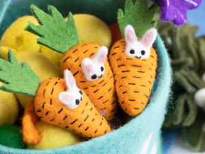Felt & Yarn Wool Felt Easter Bunny Carrot Garland-Easter Gift for Kids Farmhouse Decor - Product Image 4